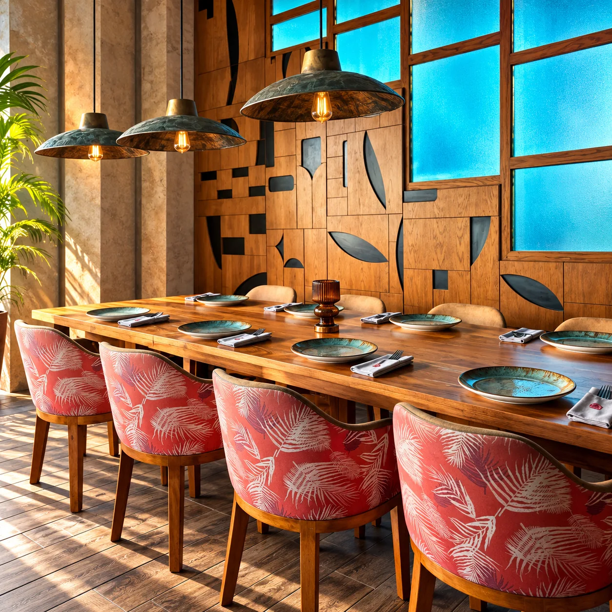 Mesa preparada en el interior de BAJAU